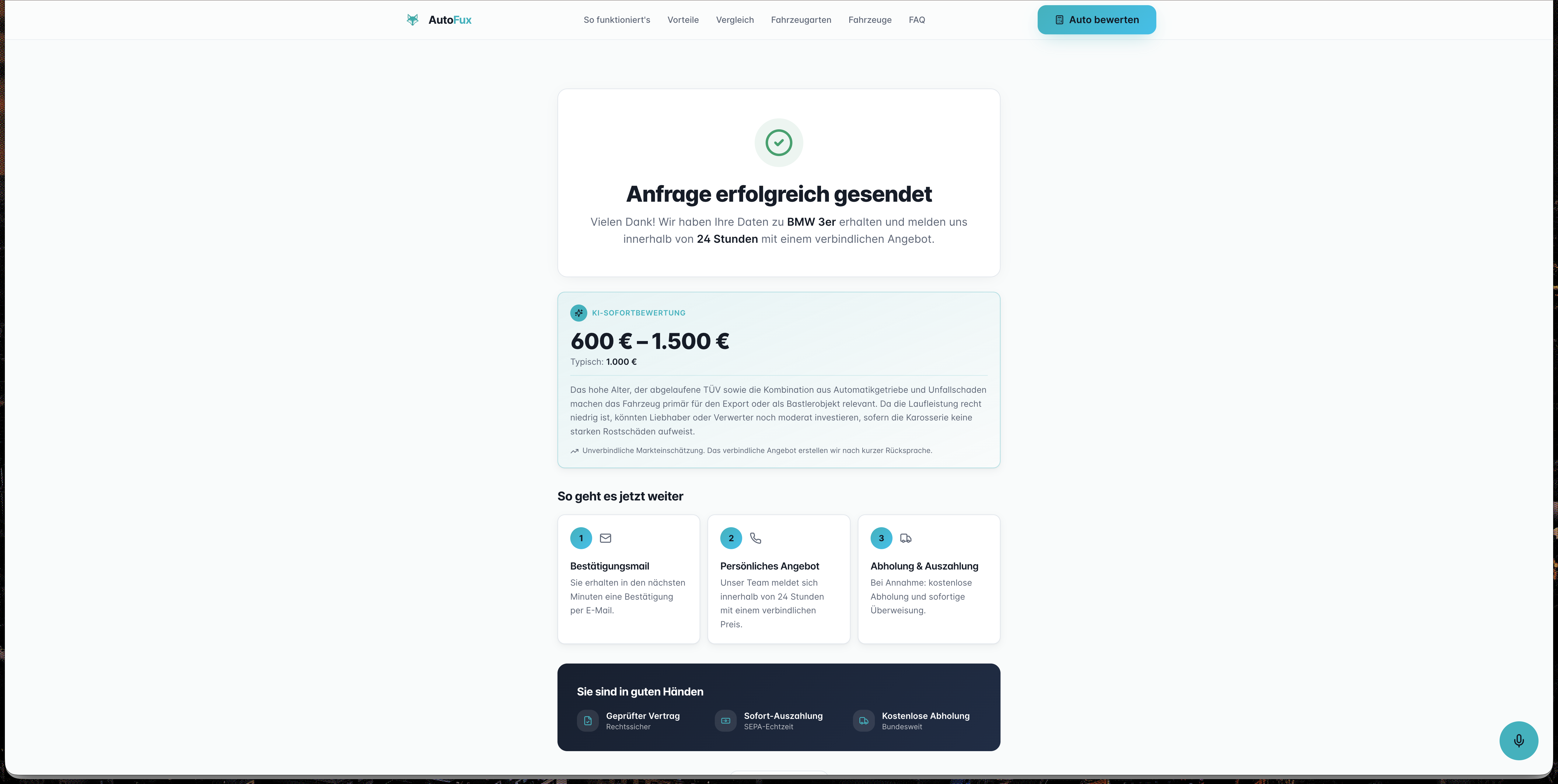 Das intuitive Cloud-Dashboard von AutoFux visualisiert Bestandsdaten in Echtzeit für ein effizientes Flottenmanagement.